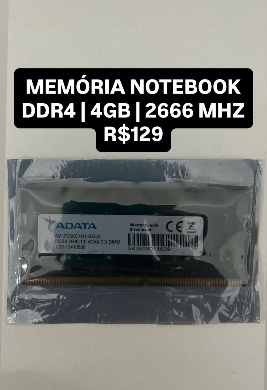 Memória notebook Ddr4 4gb \ R$129