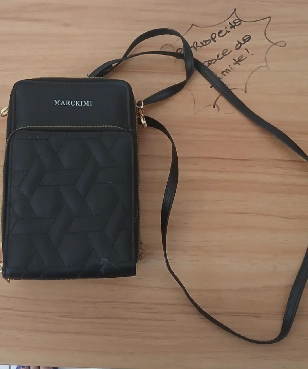 Bolsa Carteira Feminina Mini Transversal Preta - Compacta e Funcional