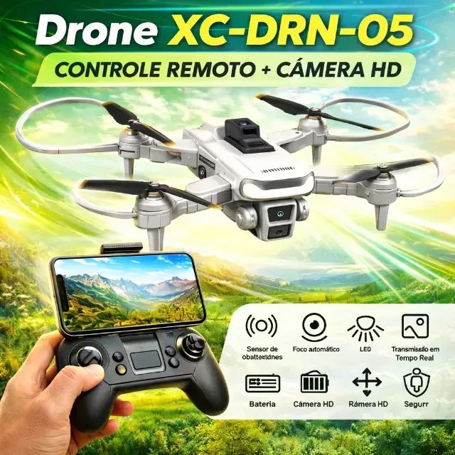 Drone XC-DRN-05 Câmera HD Ajustável Profissional Bateria  - Foto 2