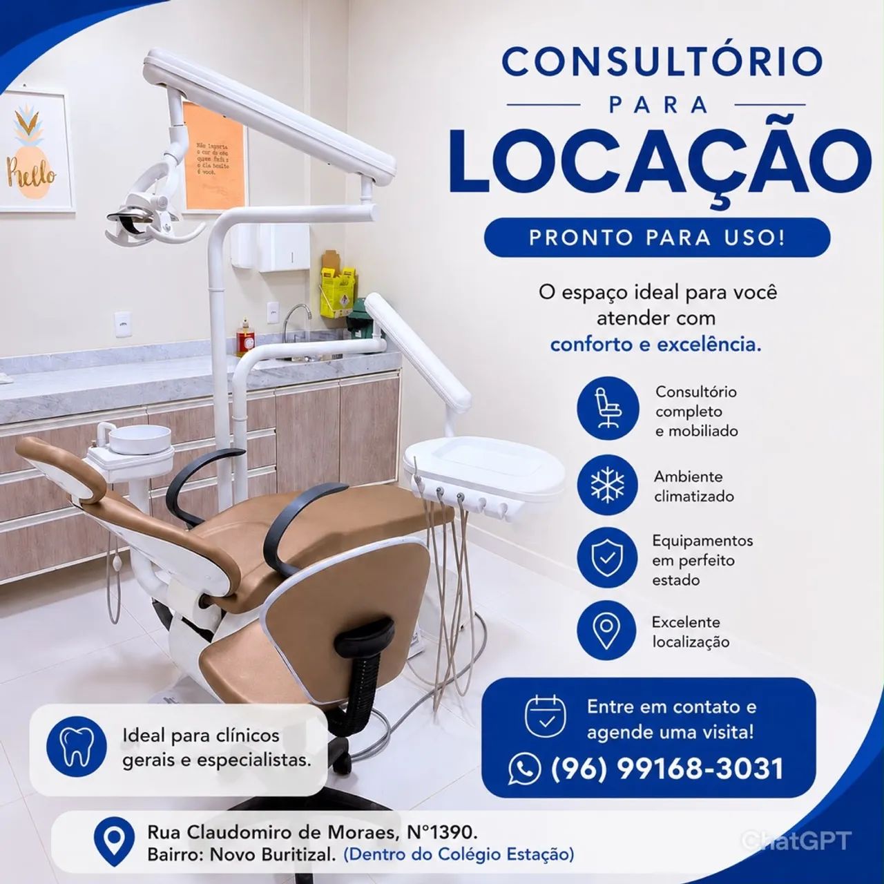 Consultório odontológico para aluguel