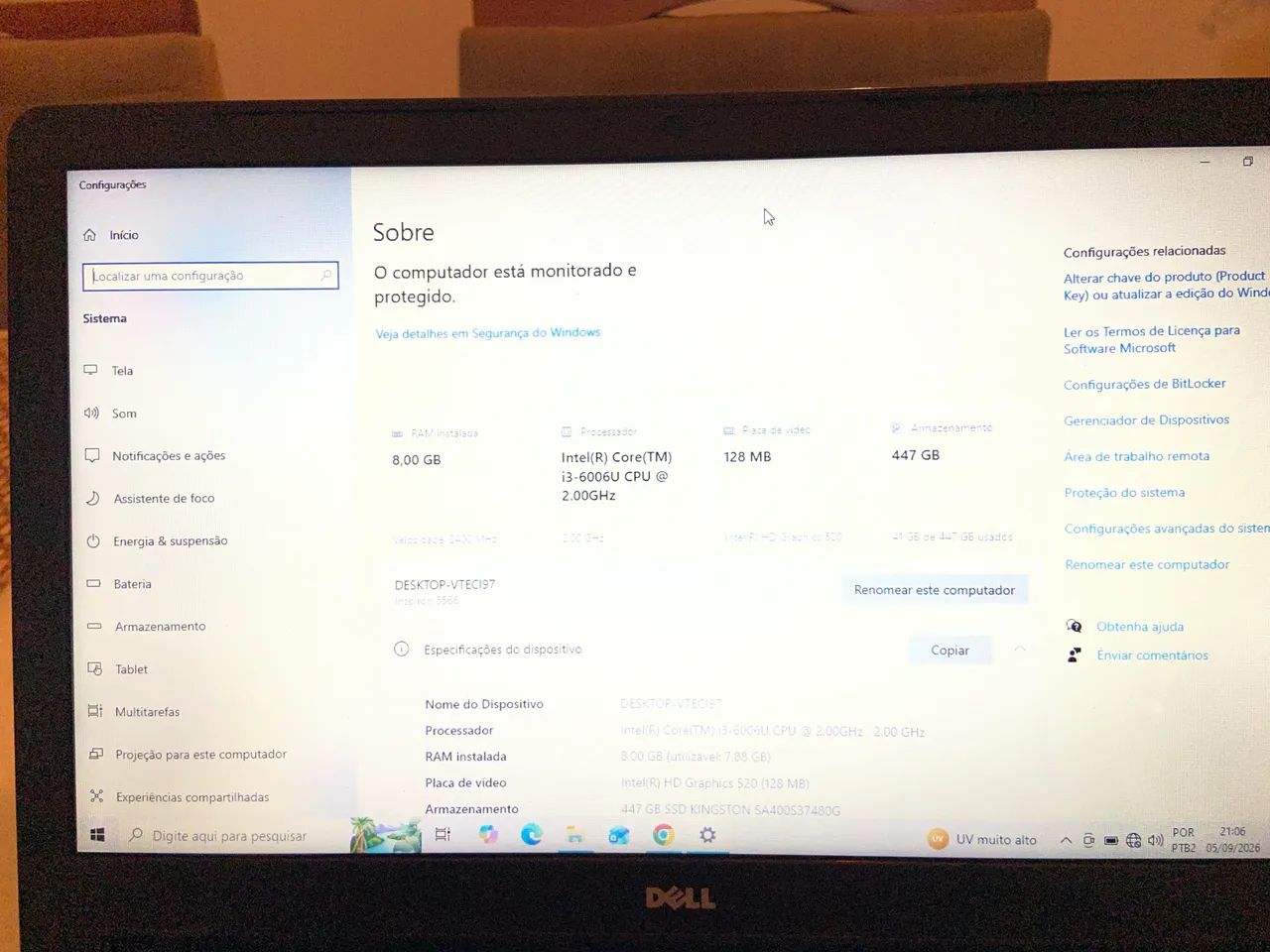 Notebook Dell 5566 (ssd de 480gb) - Foto 2
