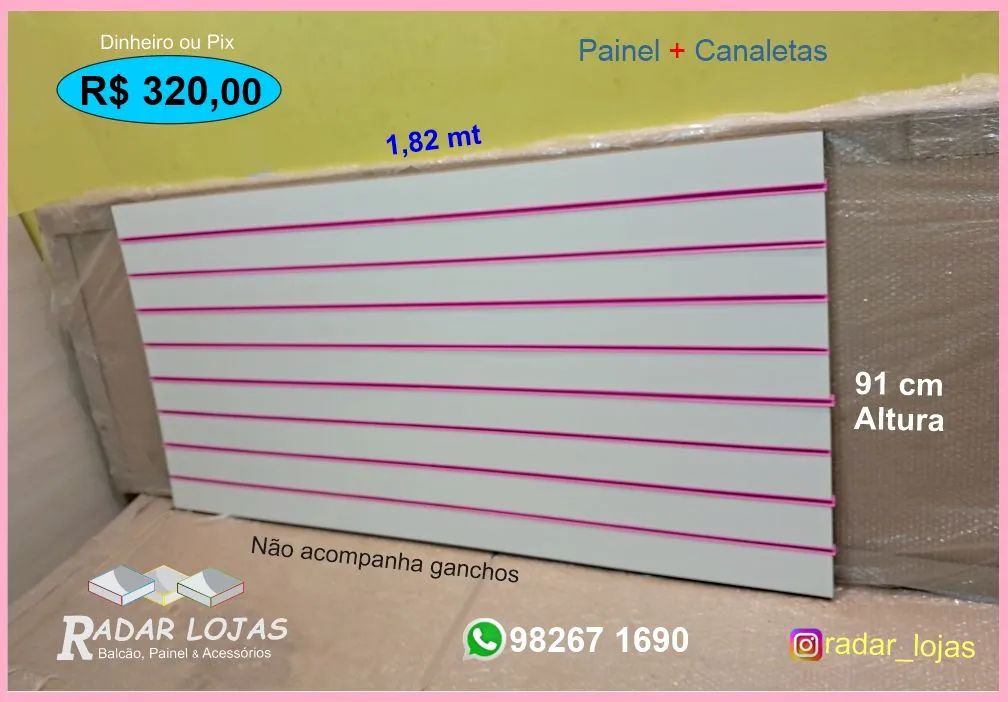 Painel novo para loja 91 X 1,82