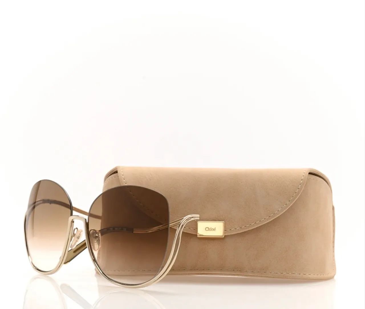 Auténtico de óculos de sol CHLOE Oversized Round Milla CE125S