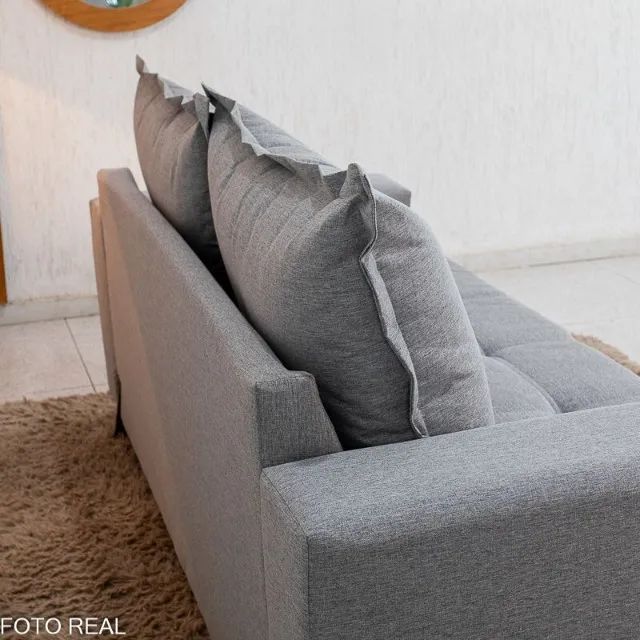 Sofá 8100 3 lugares 2.00mt  Linho Cinza  - Foto 3