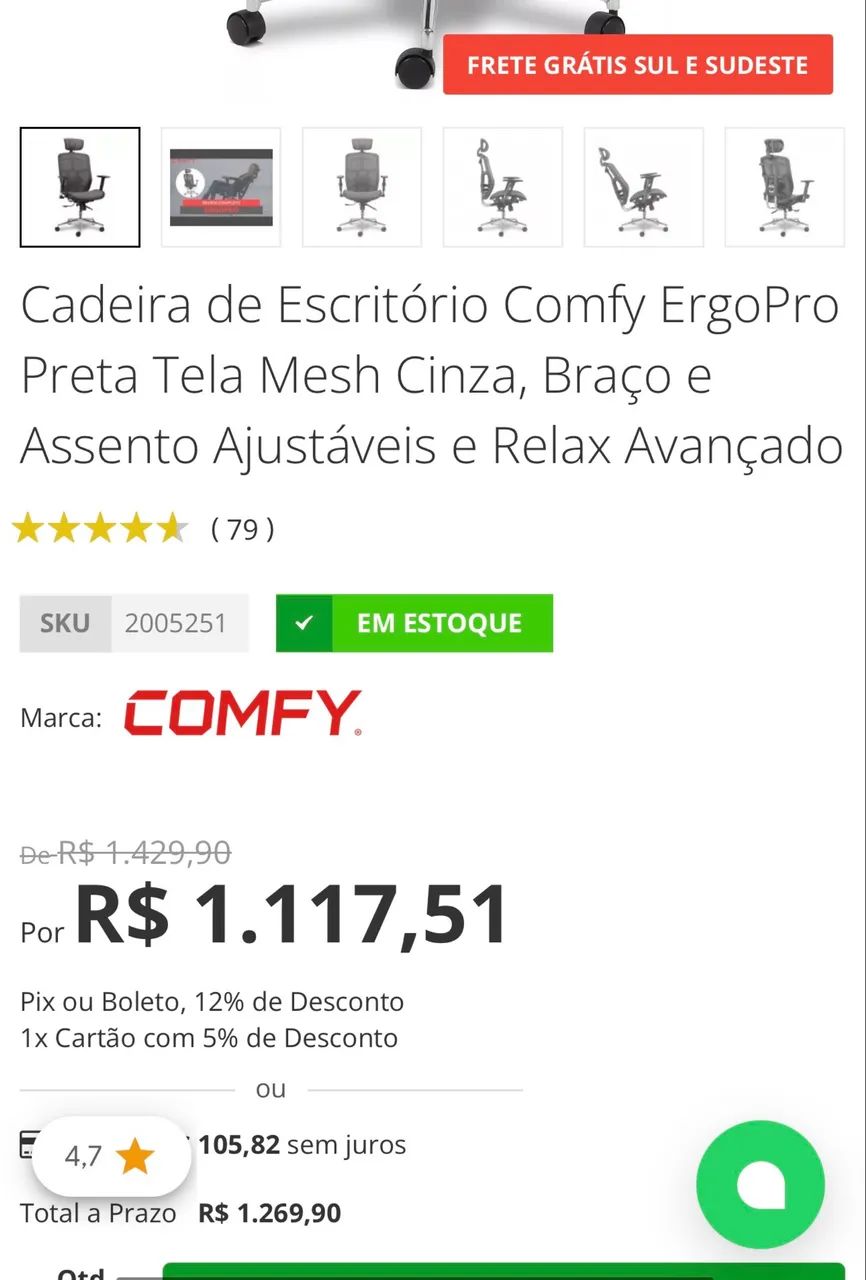 Cadeira ergonômica comfy - Foto 3
