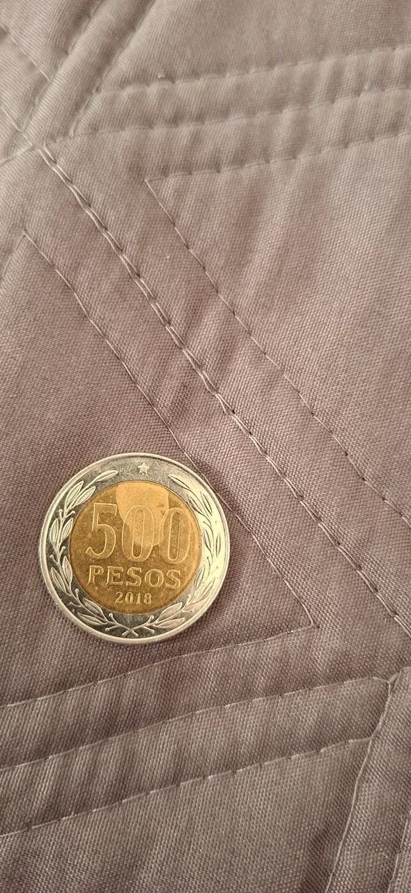 Moeda para coleção do Chile 500 pesos de 2018.