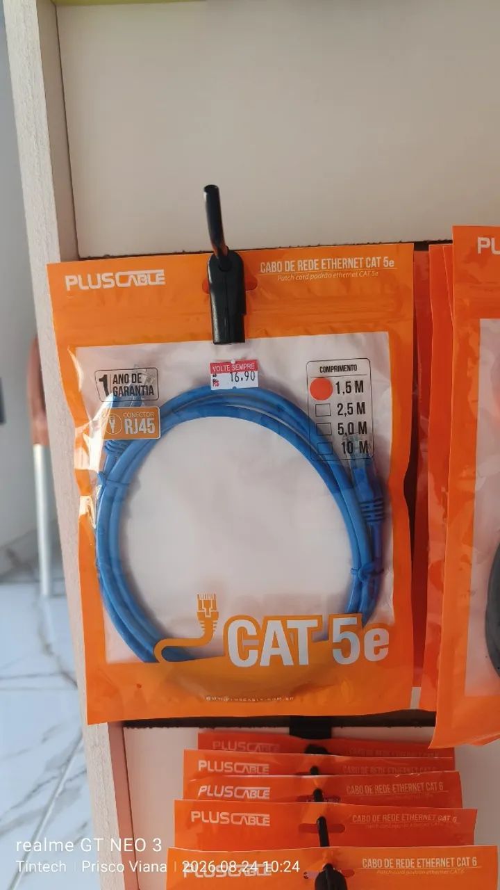 Cabo de Rede Ethernet RJ45 CAT5e e CAT6 - Vários Tamanhos - Foto 5