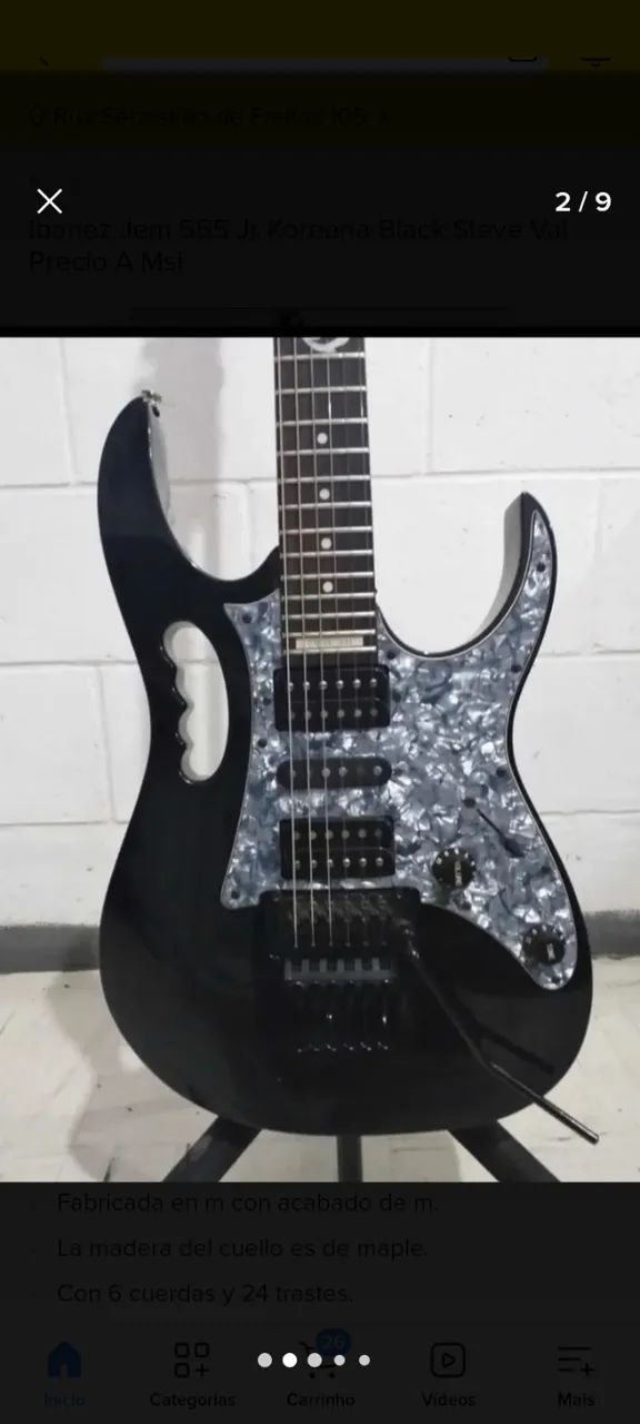 Guitarra DiMarzio Vaiモデル Steve JEM555 【希少】Ibanez Ibanez musicais Instrumentos - Vai Steve BK 555 Jem ギター