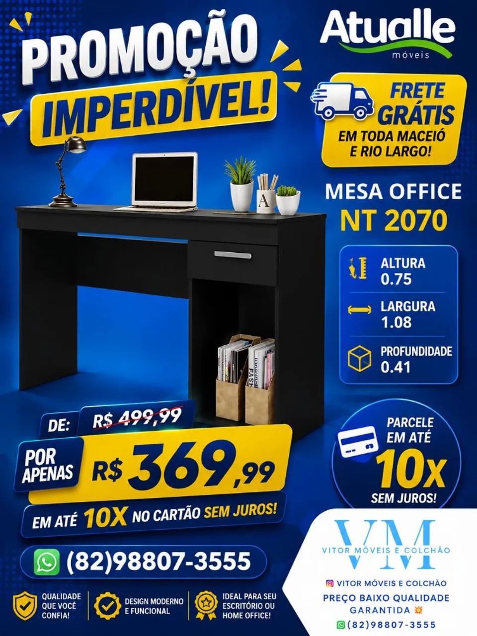 PROMOÇÃO DE MESA OFFICE 2070 