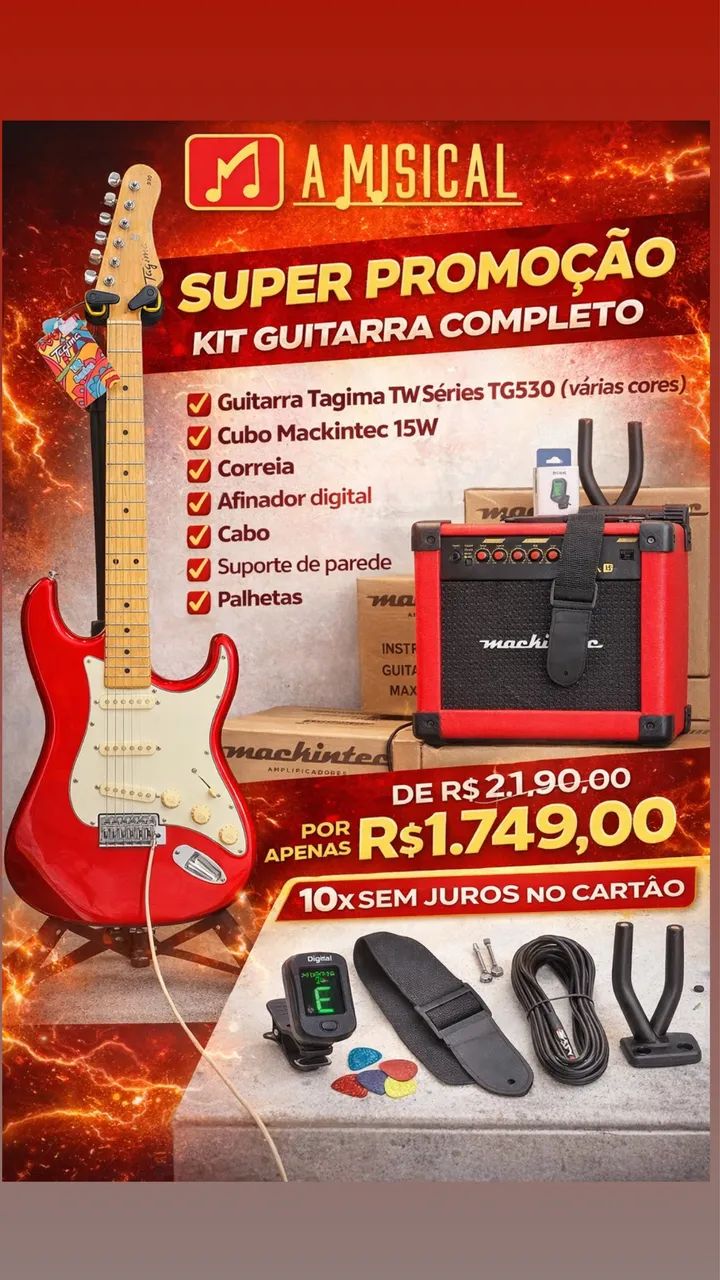 Kit guitarra Tagima TG500 e TG530 - Foto 4