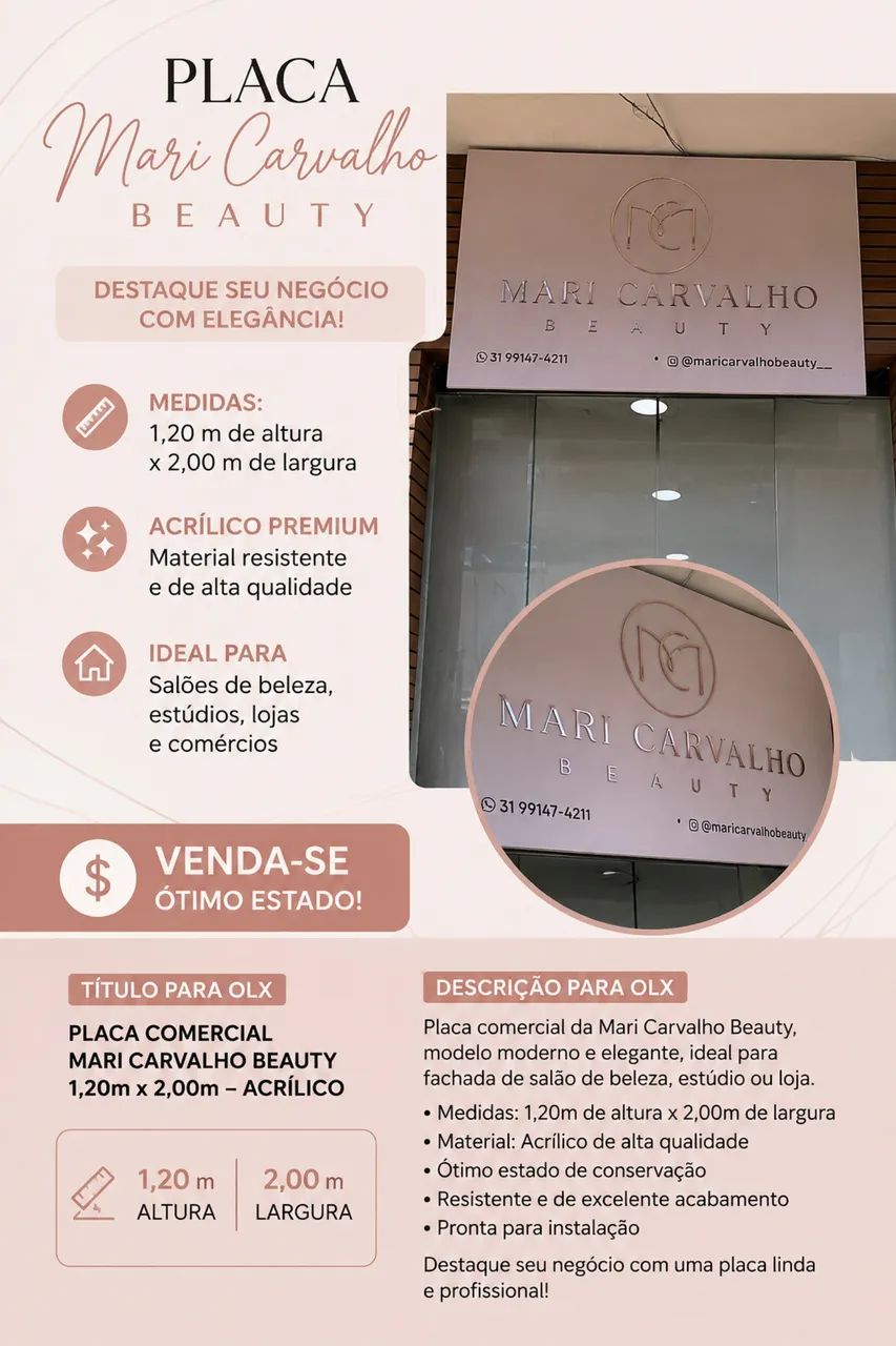 Placa comercial 1,20m x 2,00m
