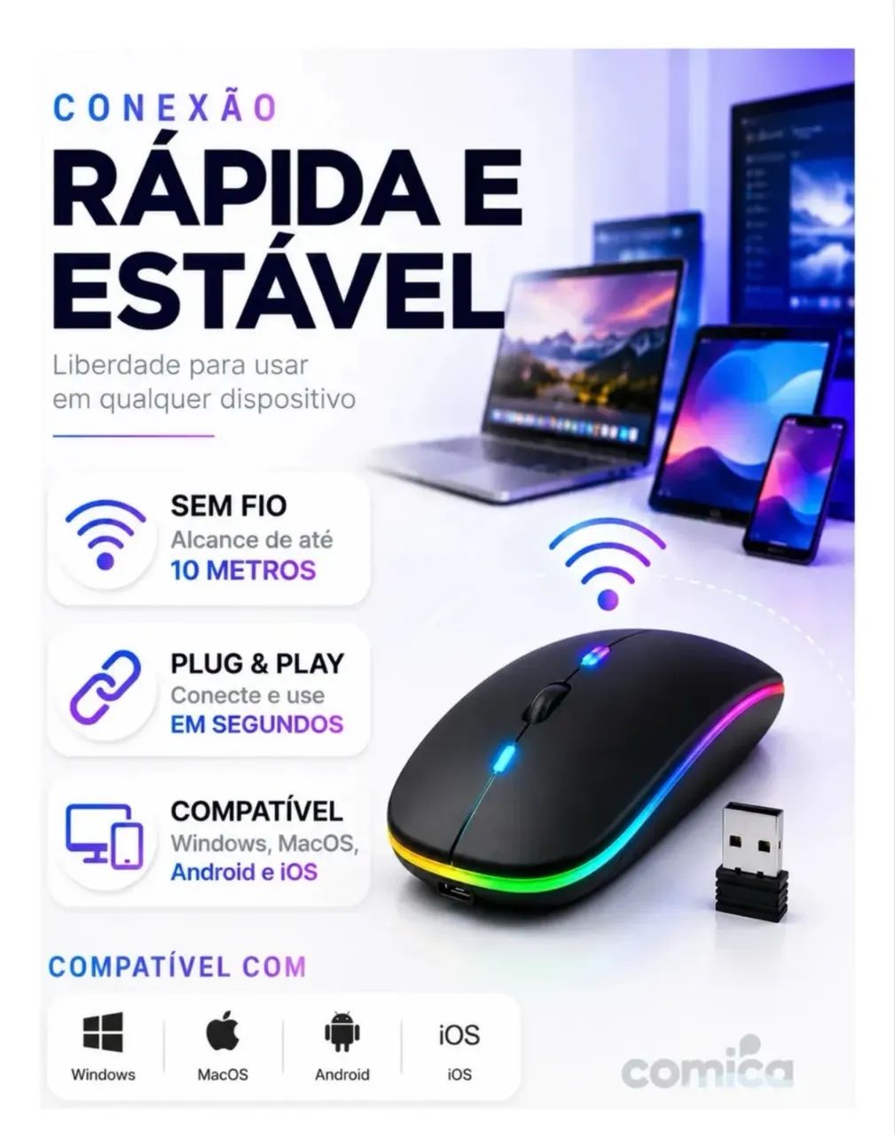 MOUSE SEM FIO WIRELESS.  - Foto 4