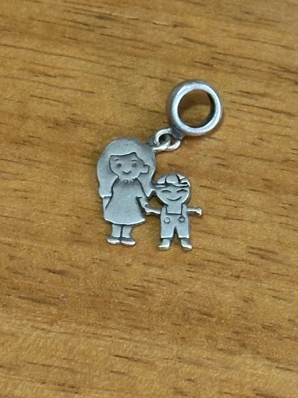 Berloque prata menino menina mãe filho