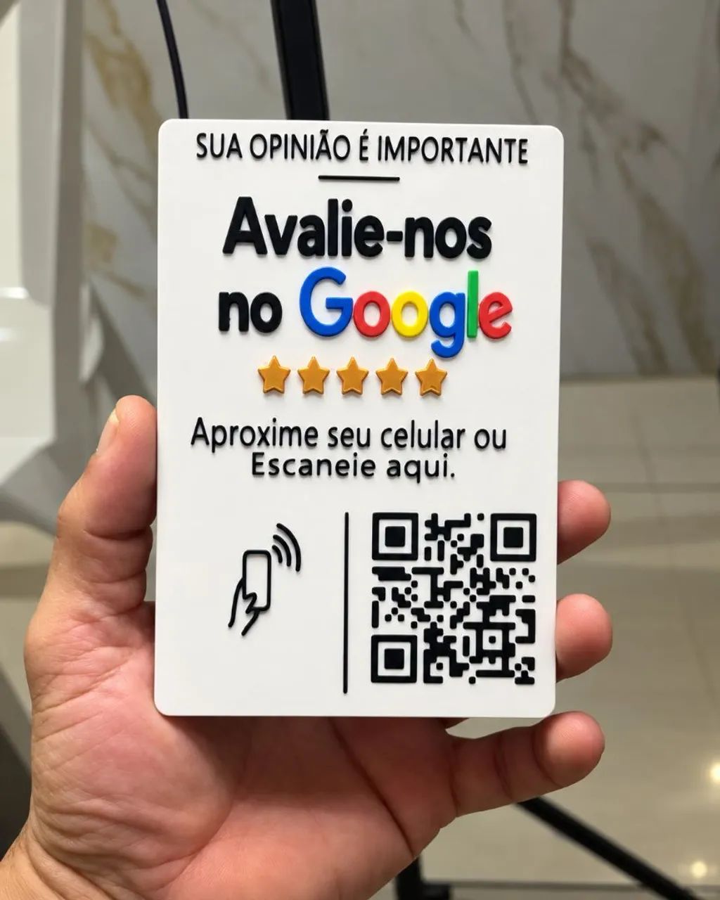 Placa Avaliação Google NFC + QR Code para Empresas - Foto 2