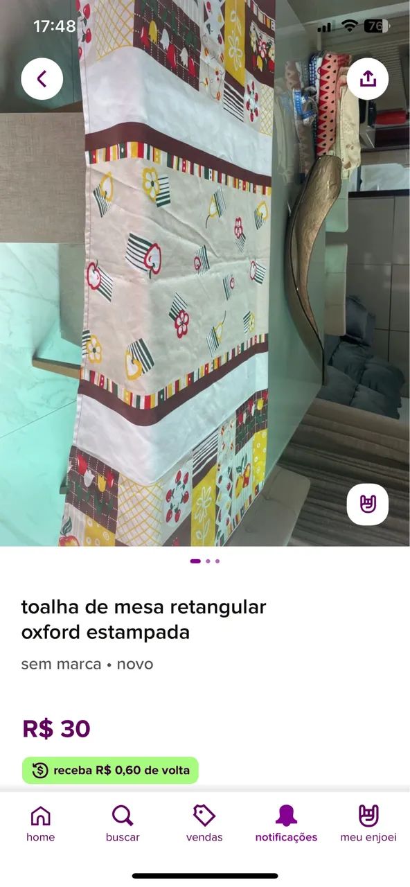 Toalha de mesa retangular em tecido Oxford , 2,00 x 1,50  nova - Foto 2