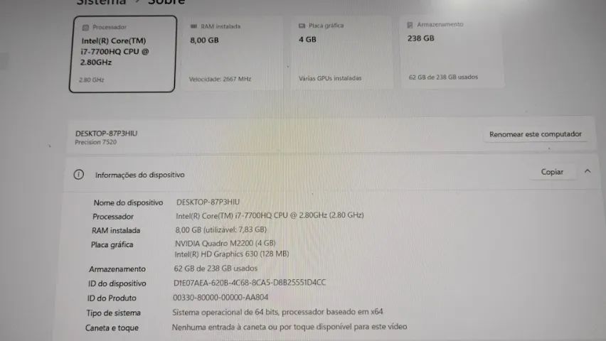 Dell Latitude 7520 - i7 de 7ª Geração (VIDEO DEDICADO) - Foto 2