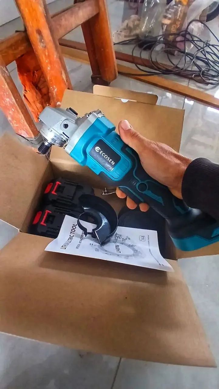 Esmerilhadeira Ecosen portátil 2 baterias 21v profissional promoção hoje entrego 