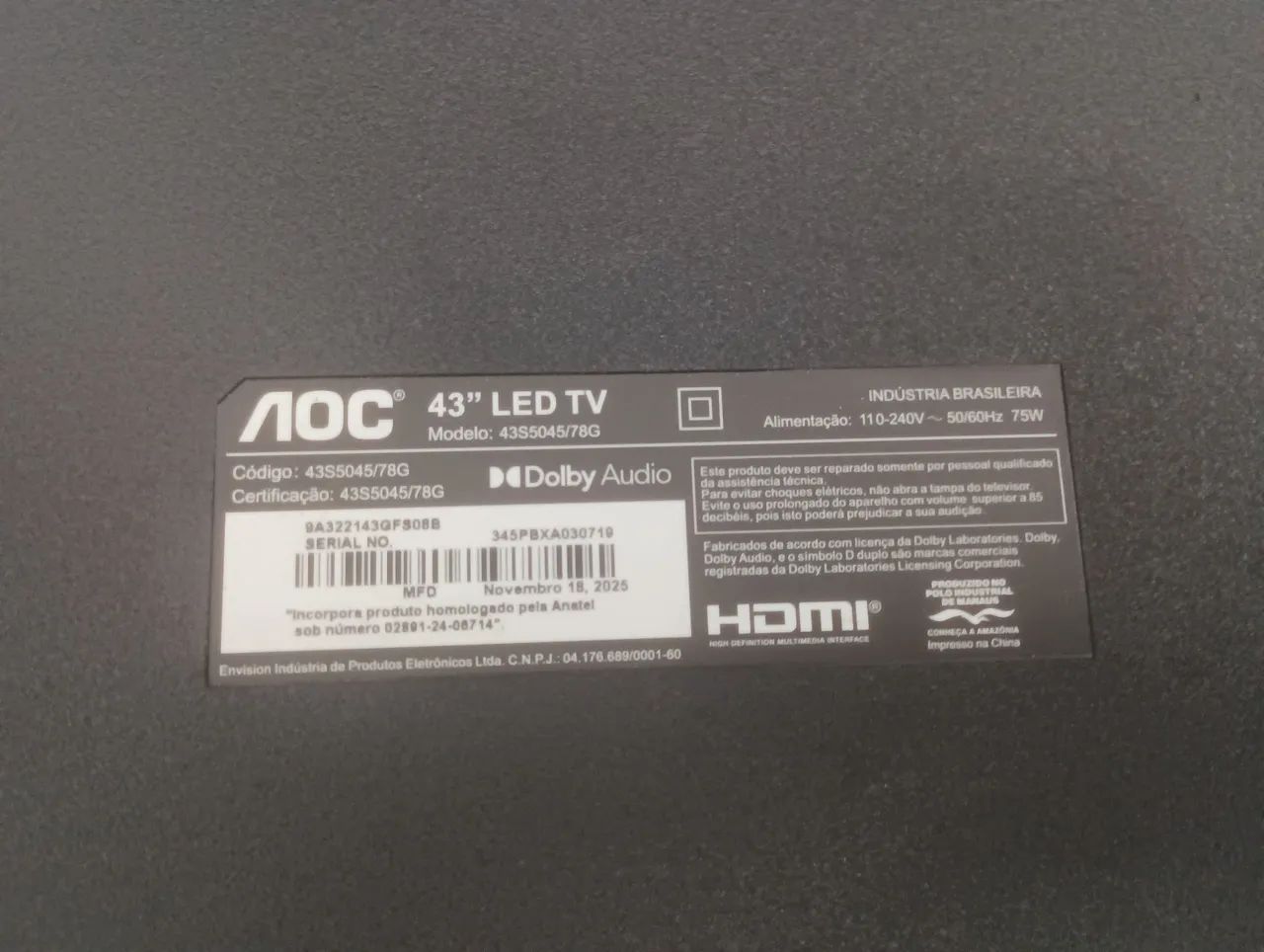 Tv AOC 43 polegadas com defeito  - Foto 4