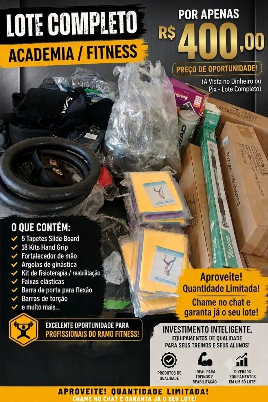 Lote fechado com itens de academia 
