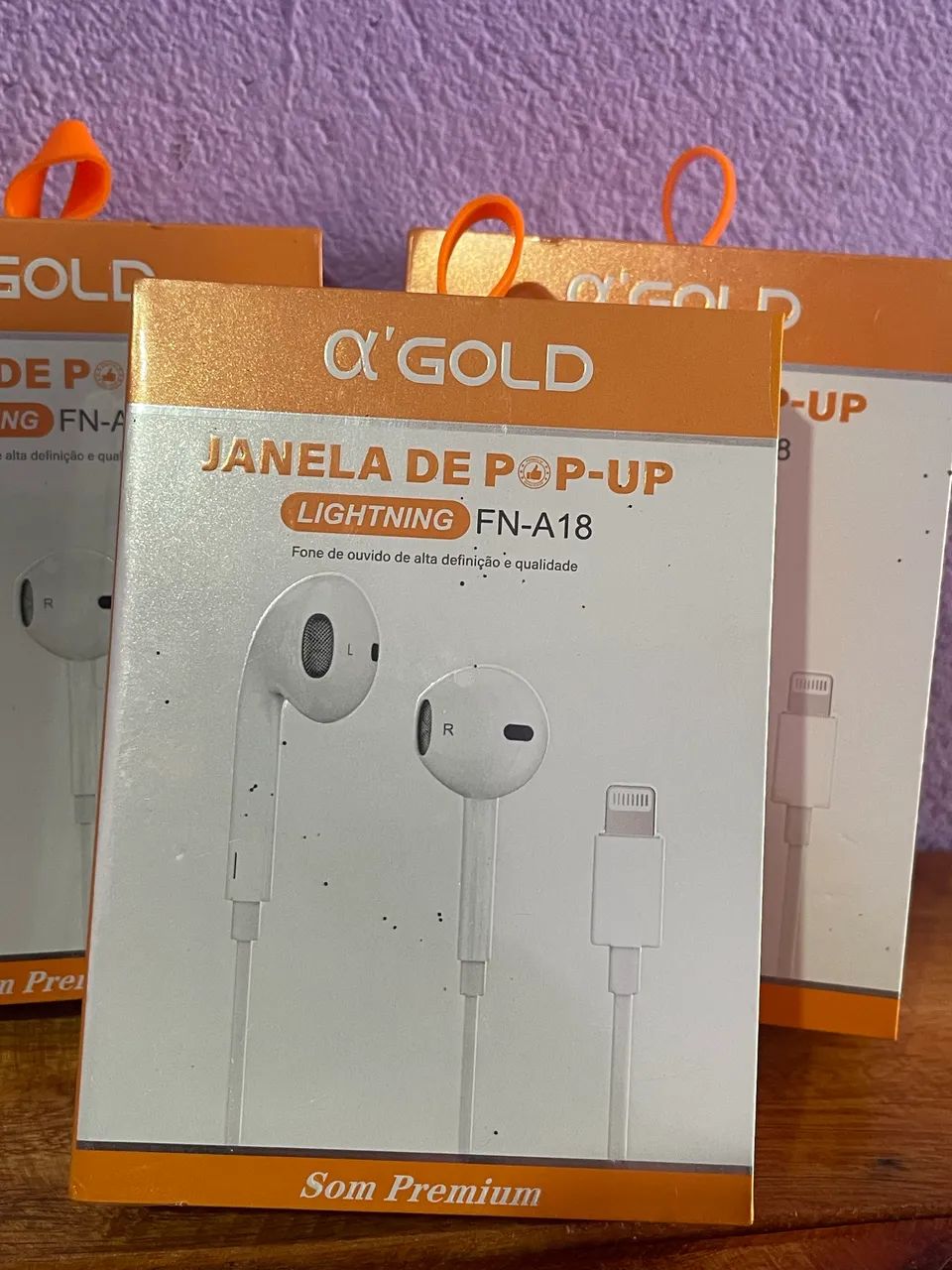 Fone de Ouvido A'GOLD FN-A18 (Conector Lightning / iPhone) - Foto 3