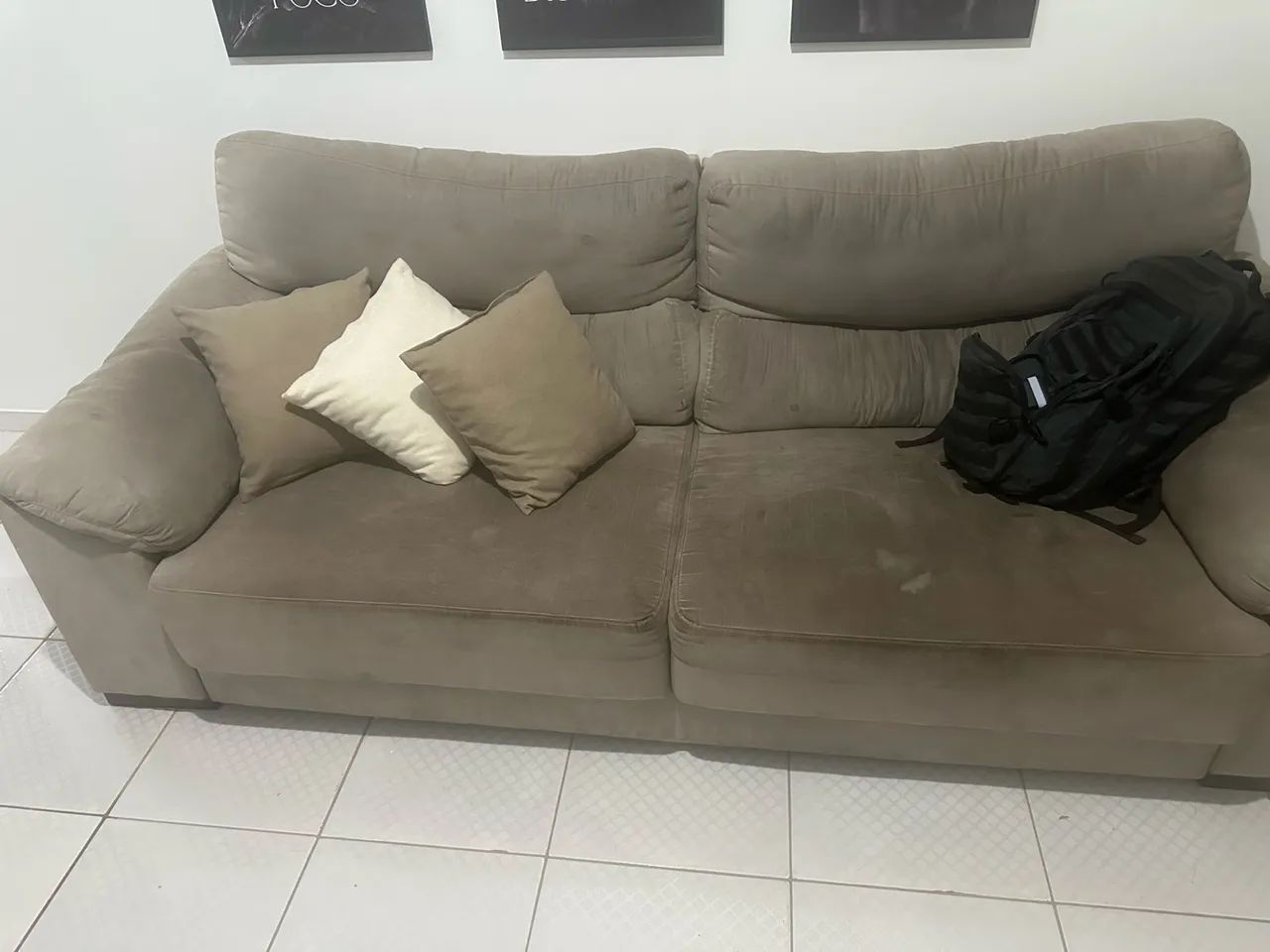 Vendo sofá retrátil e reclináveis tecido suede 