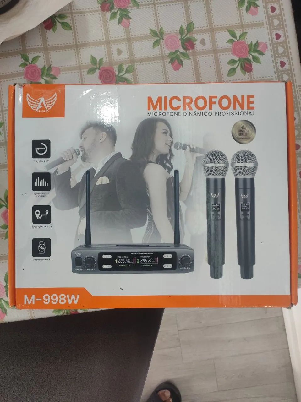 1 par de microfone profissional 