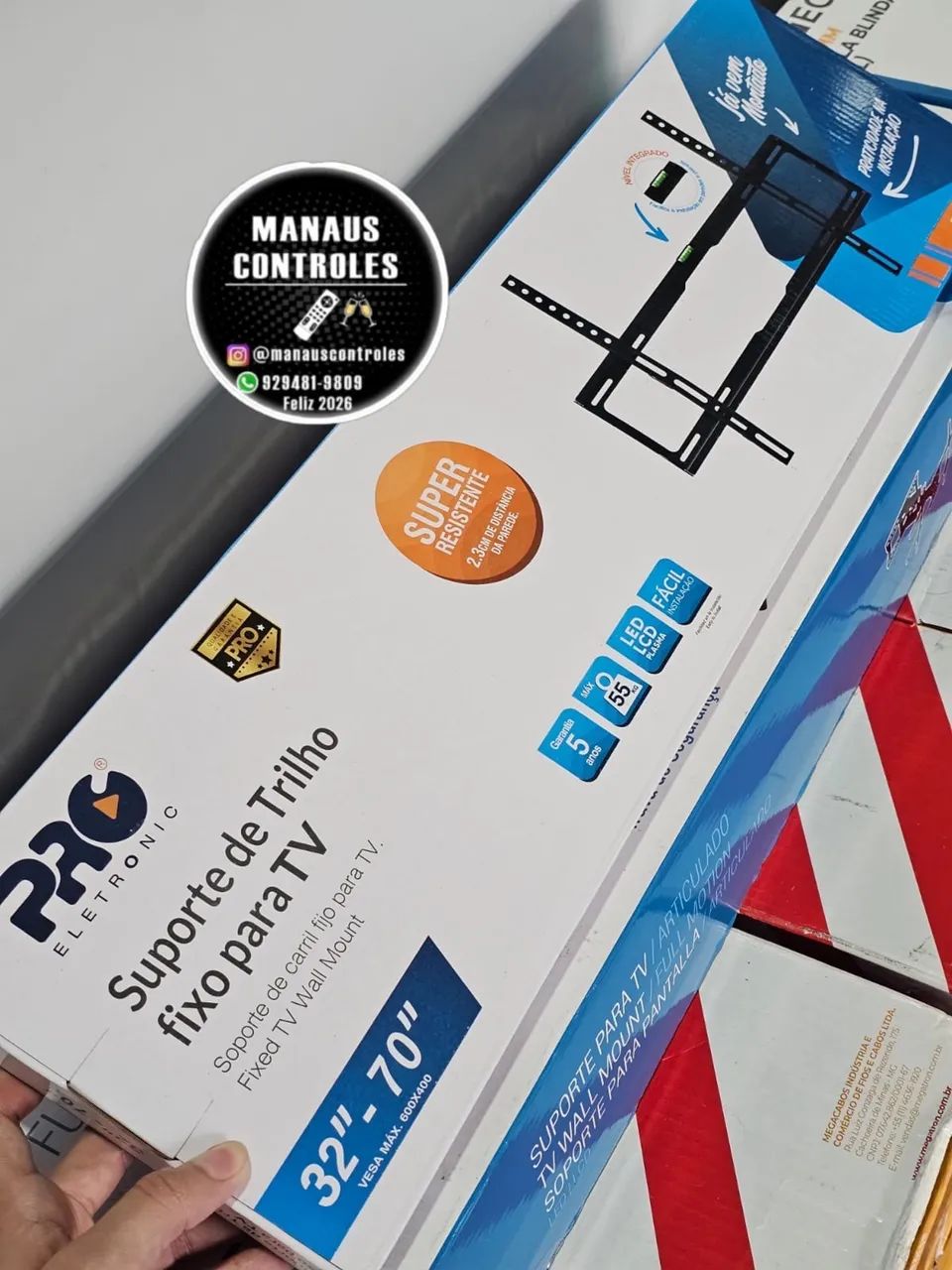 Suporte fixo para tv slim trilho até 70 polegadas  - Foto 2