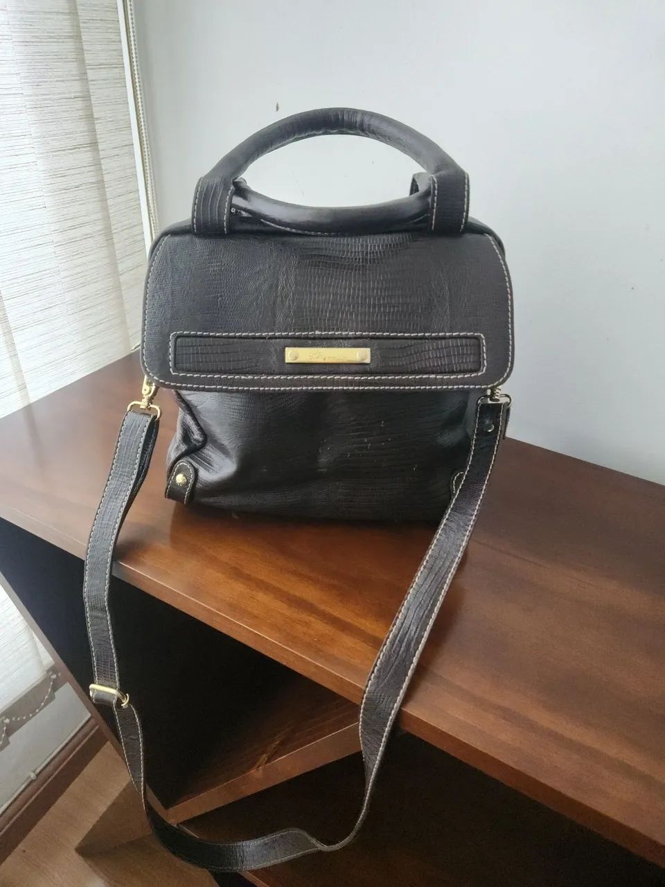 Bolsa couro Amarelle