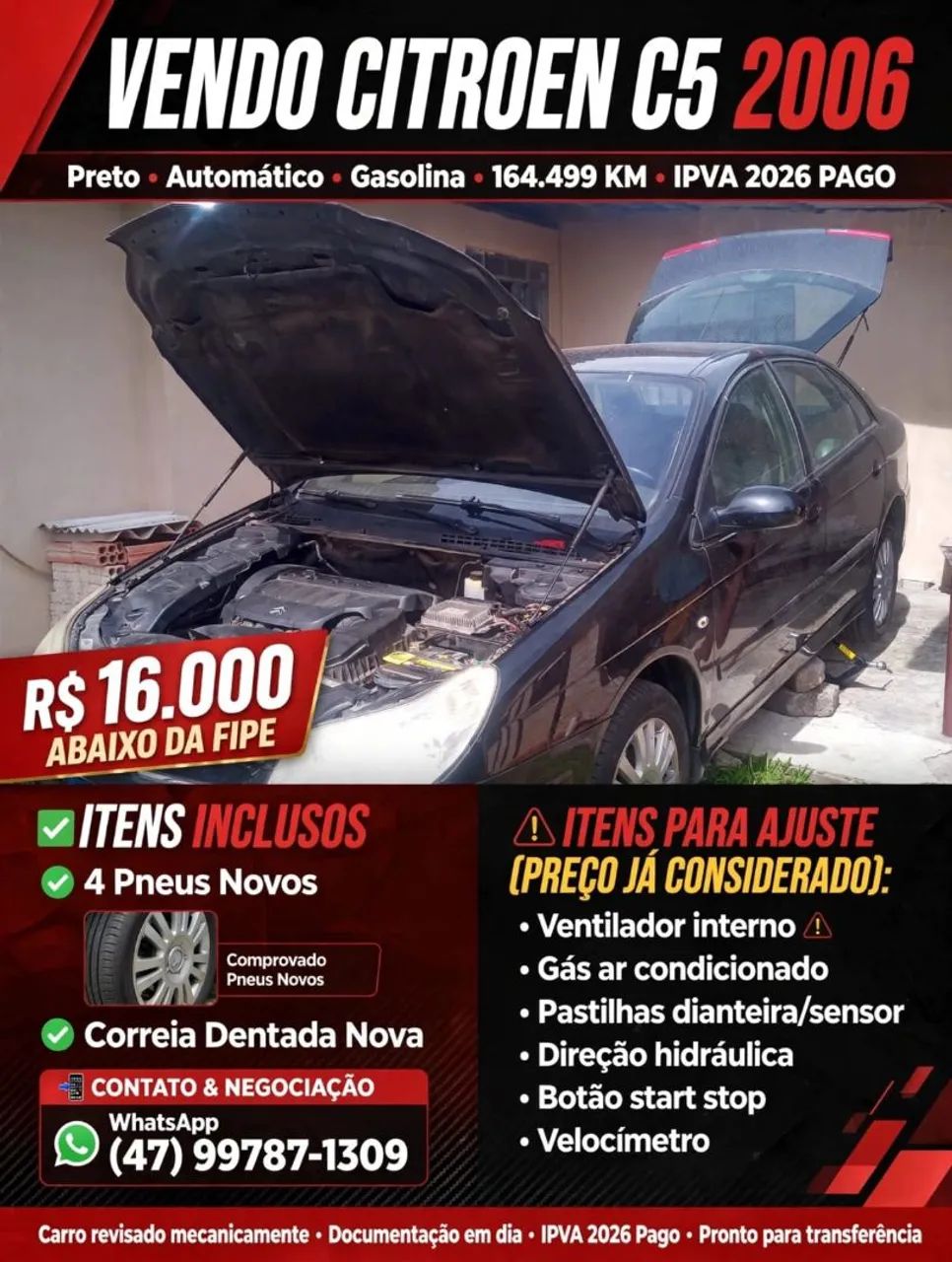 Citroën C5 C5 EXCLUSIVE 2.0 16V 4P AUT. 2006