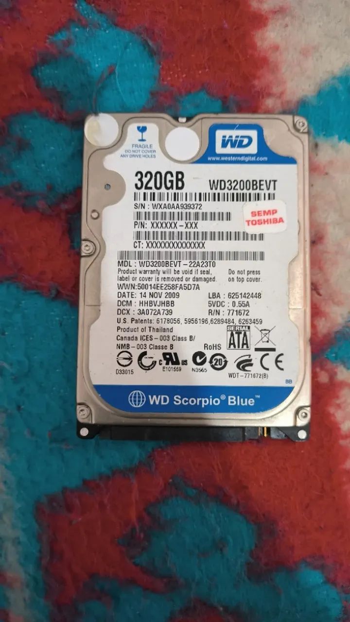 Hd 320 giga para notebook usado 
