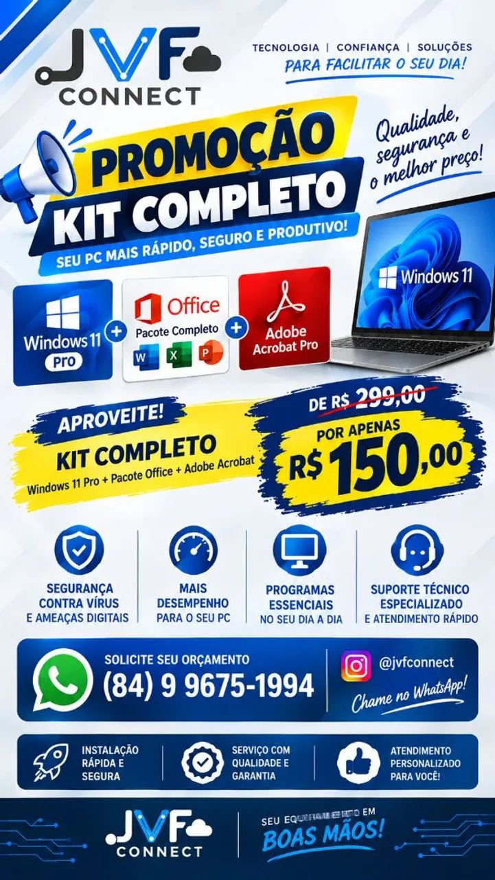 Instalação Windows 11 Pro + Office + Adobe