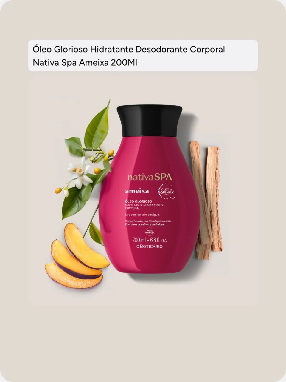 Nativa SPA Ameixa - Óleo Glorioso 200ml - Foto 2