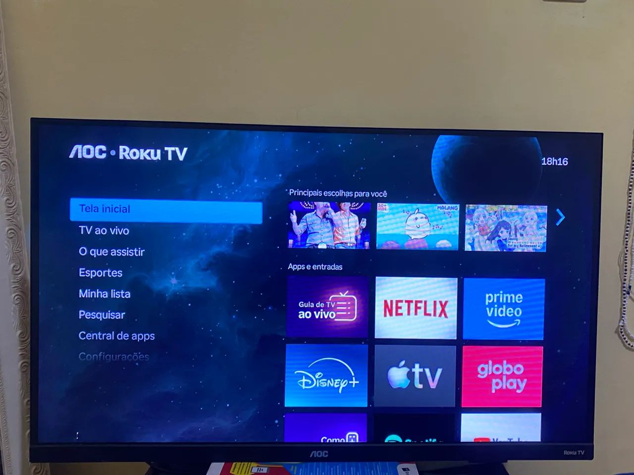 Smart TV AOC DLED 32 Polegadas WI-FI Roku TV Quad Core 32S5155/78G - Foto 2