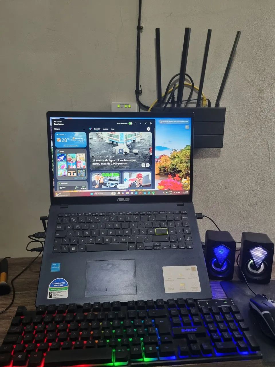 Notebook asus +Teclado GAMER +Mouse  GAMER+ Caixinha de son  - Foto 2
