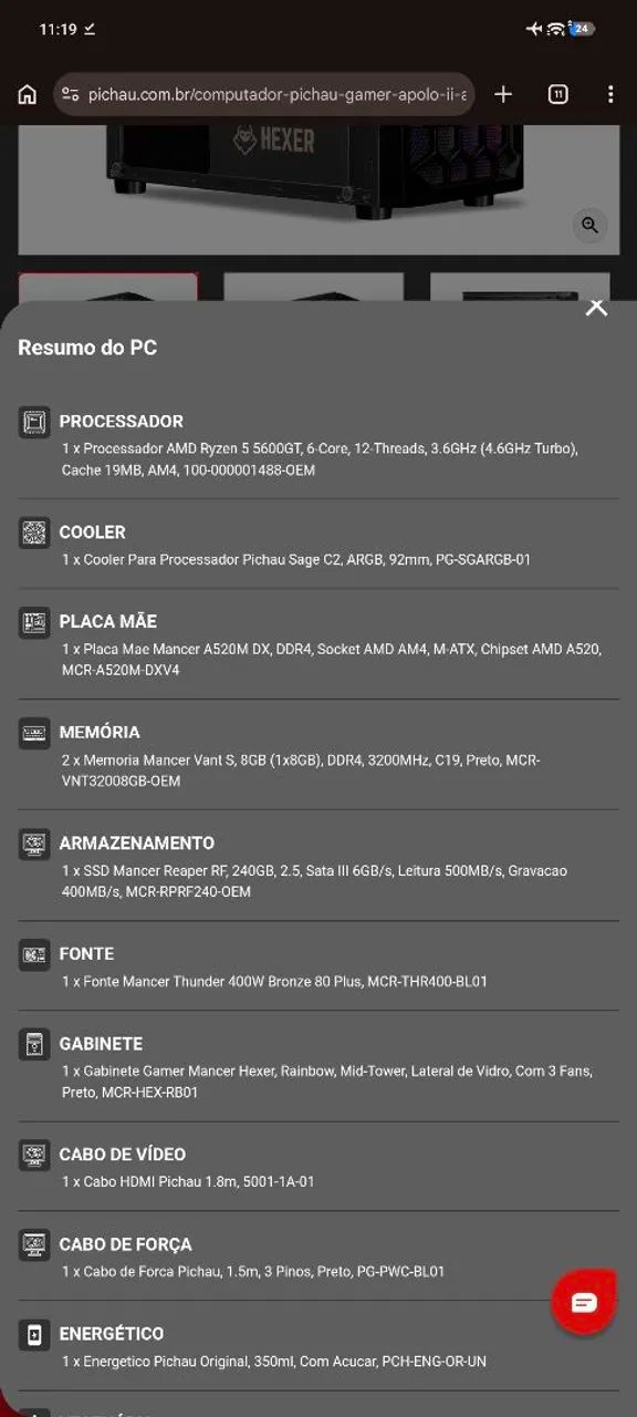 PC Gamer com Ryzen 5 e placa de vídeo integrado, 16GB de ram, 450 GB, Windows 11. - Foto 3