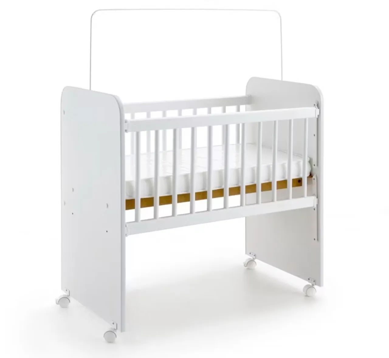 Mini Berço Grade Móvel Com Colchão e Regulagem de Altura