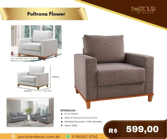 Poltrona Flower, a pronta entrega 