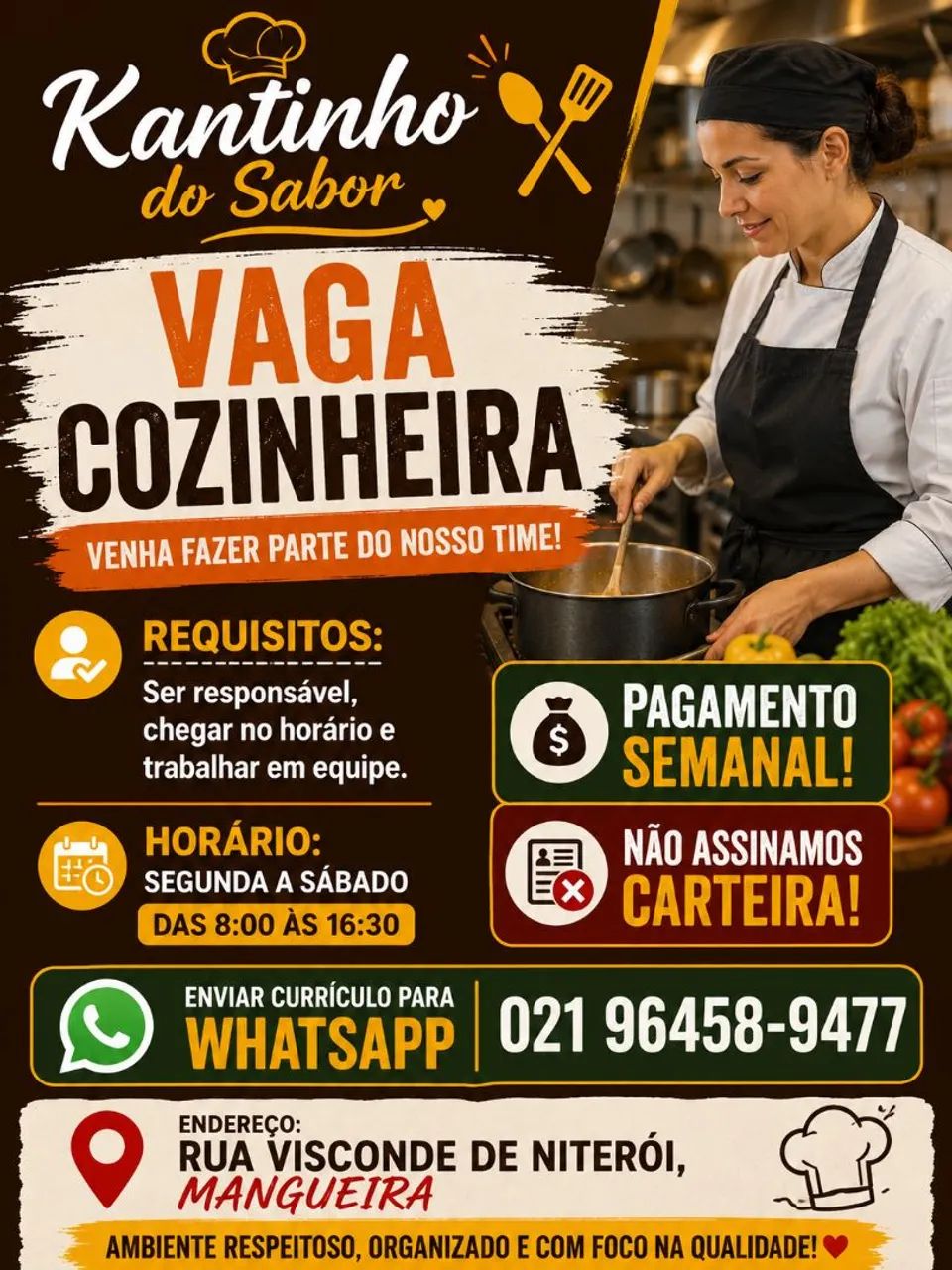 Vaga cozinheira 