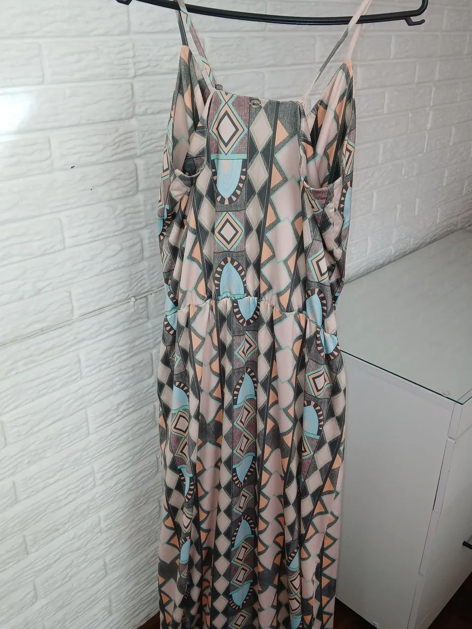 Vestido longo estampa geométrica  - Foto 2