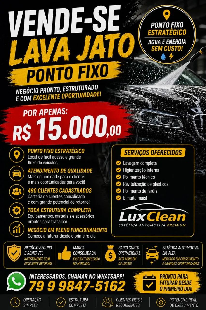 Lava jato a venda 