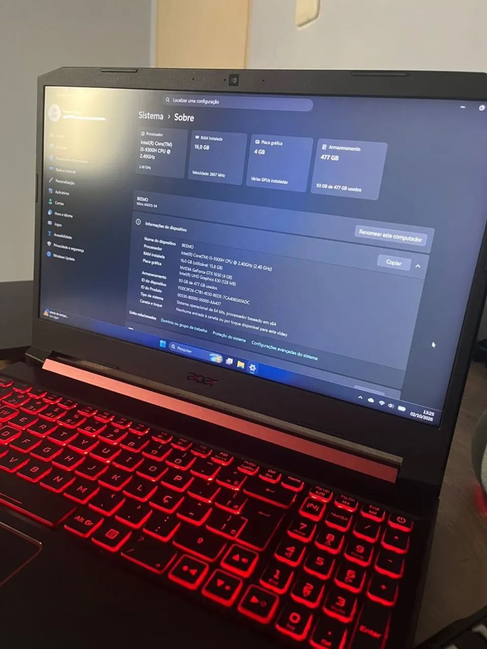 Notebook Acer nitro 5  - Foto 2