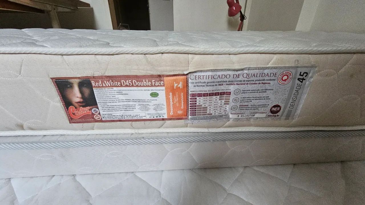 Bicama box com 2 colchões duble face densidade 45, saia e protetores em excelente estado. - Foto 4