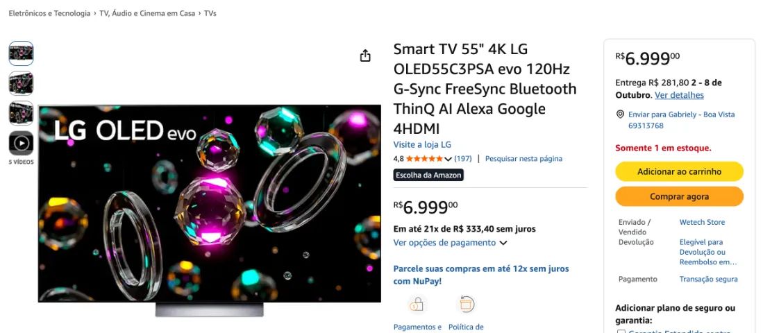 TV LG C3 OLED 55? 4K 120hz Dolby Vision / HDR10 / HLG - Foto 2