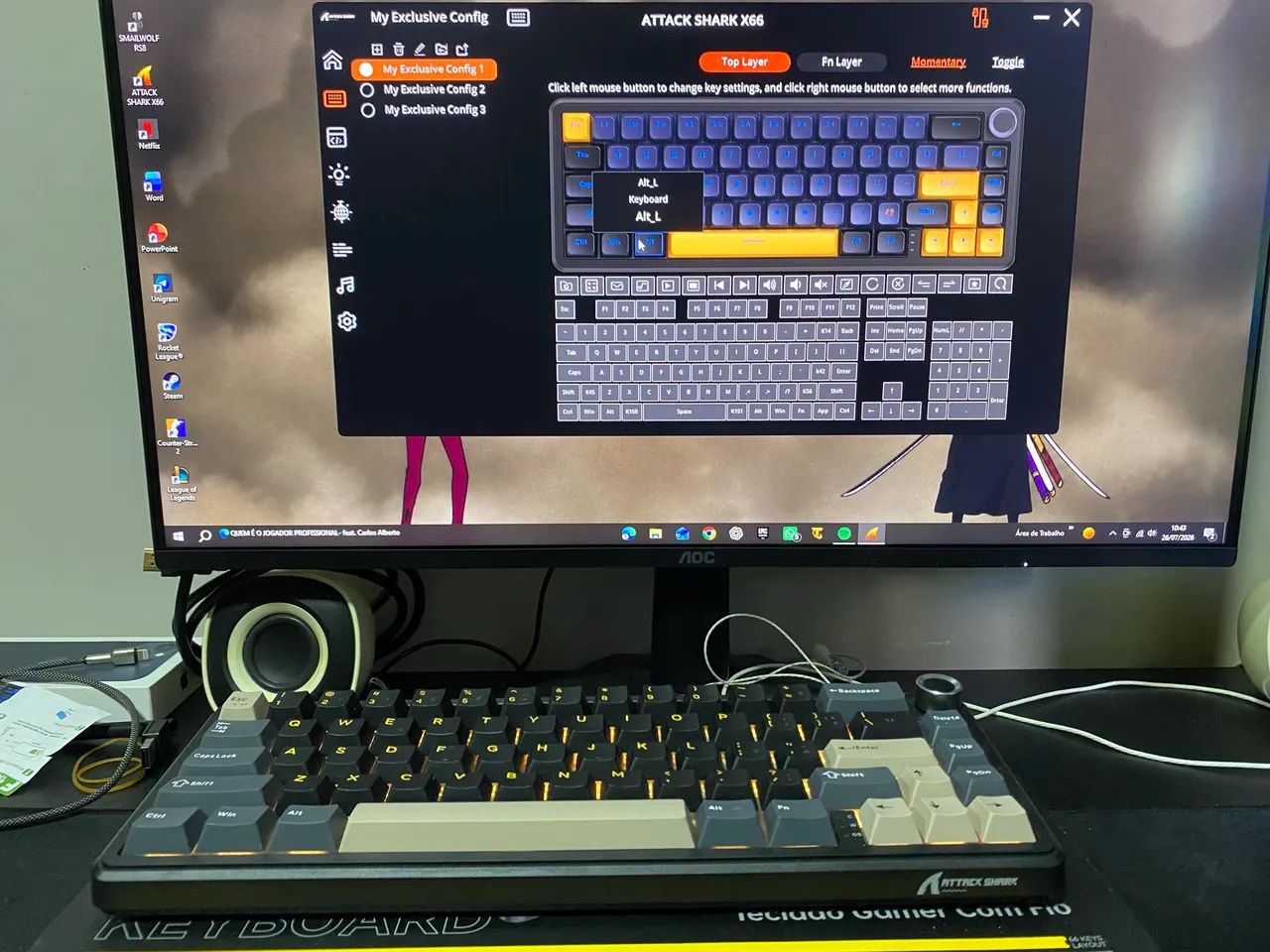 Teclado attack shark x66