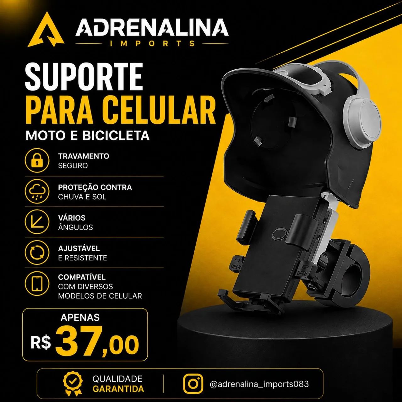 Suporte para moto anti sol e chuva