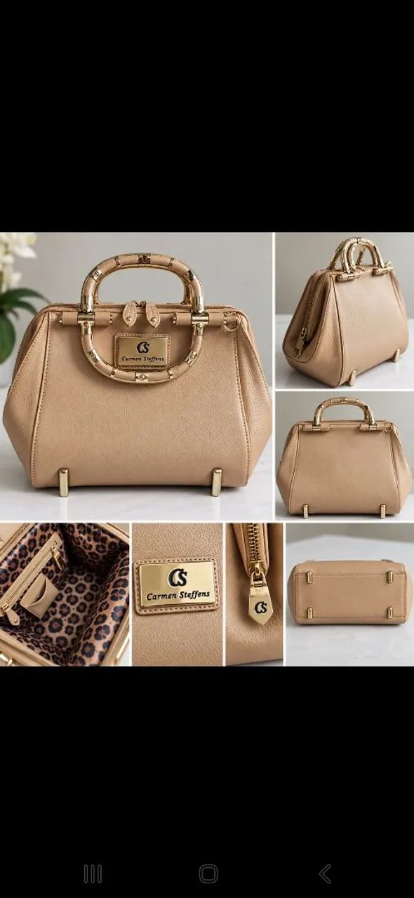 Bolsa Carmen Steffen em couro caramelo - Foto 2
