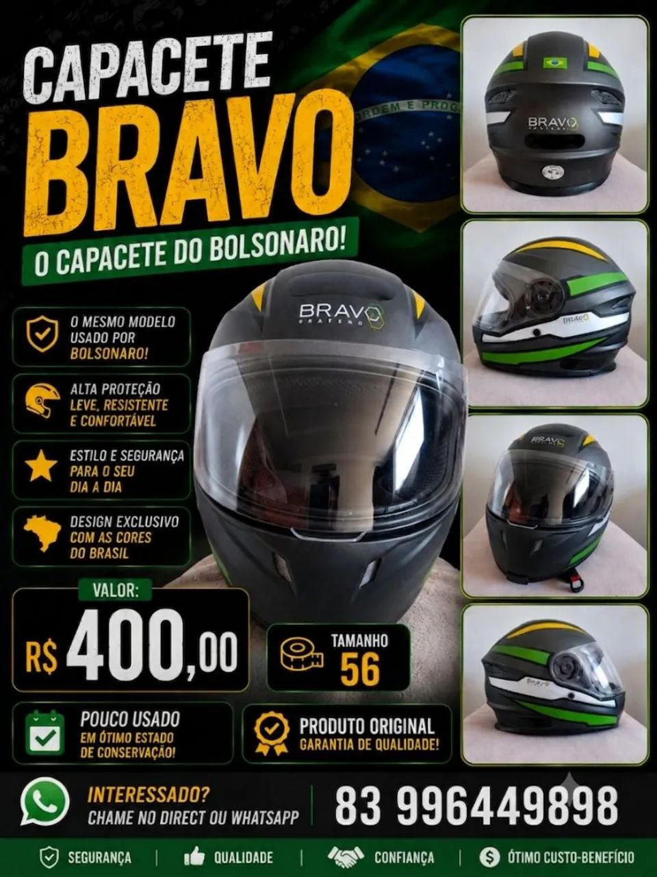 Capacete Bravo do Bolsonaro
