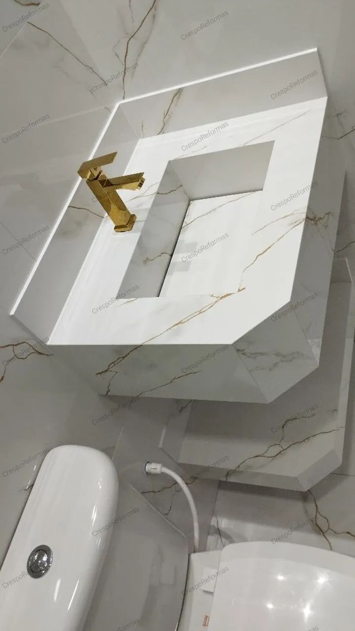 Crespo Reformas - Pia de porcelanato fino acabamento 