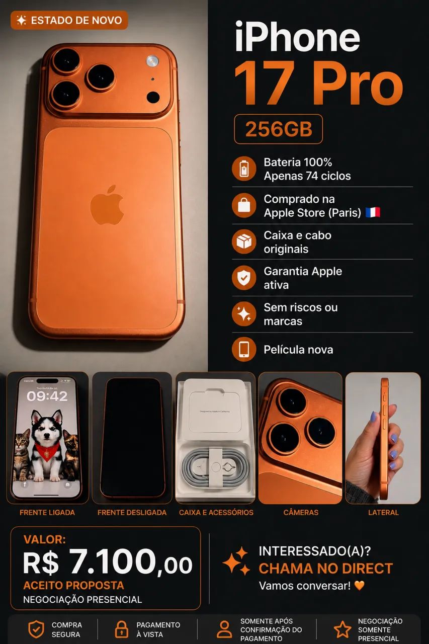 iPhone 17 Pro Laranja