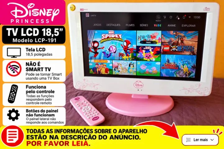 TV Disney Princess LCD 18,5? Branca e Rosa - Foto 5